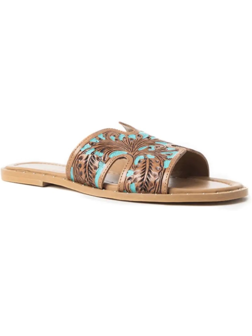 NWT Carmina Anne Western Leather Tooled Sandals - Picture 2 of 8